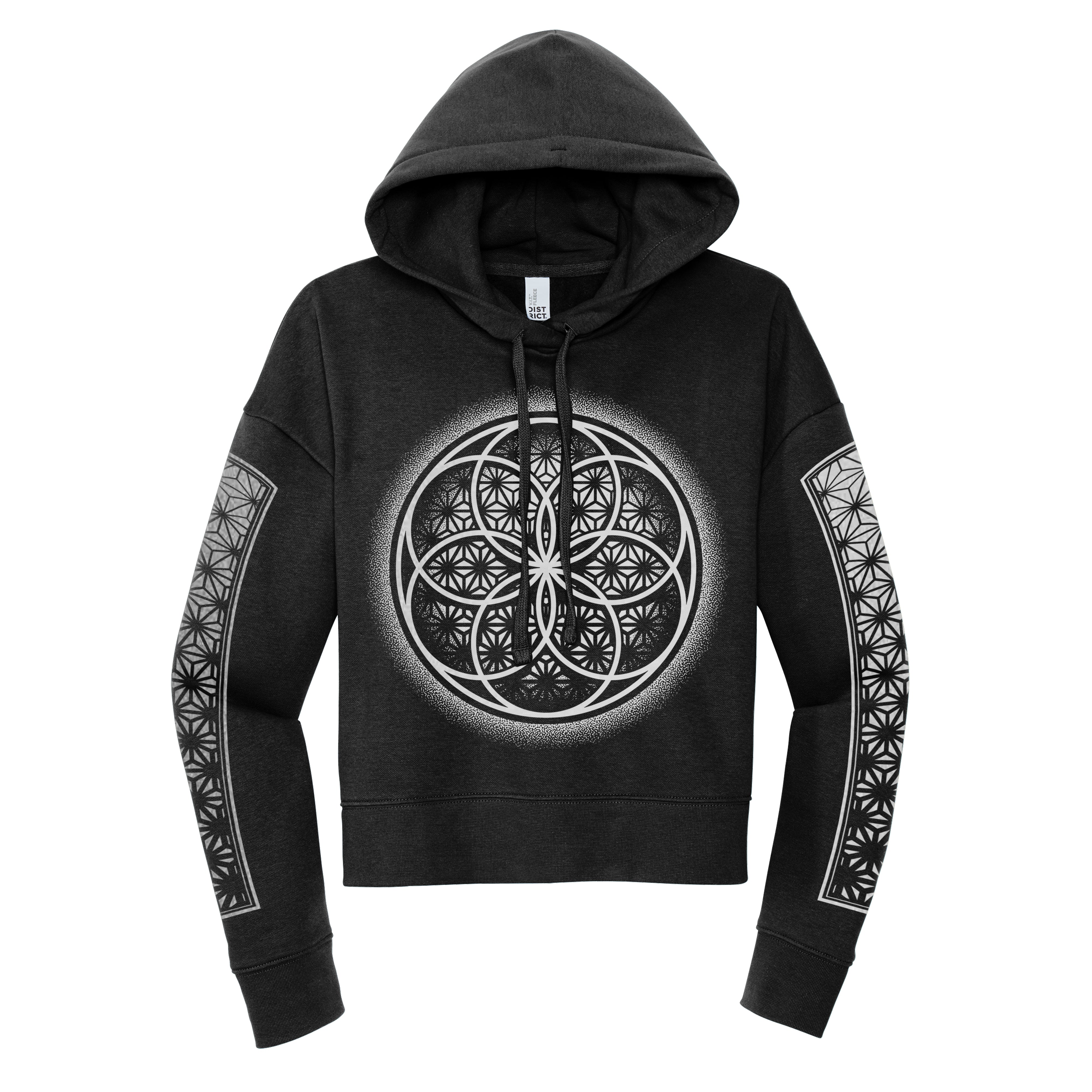 トップス FLOWER CUT HOODIE Flower of Life - Black - Crop Hoodie – First Earth