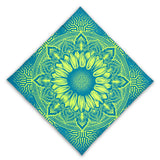 Sunflower UV glow bandana by First Earth – lightweight rave accessory with glowing floral design under blacklight, breathable and bold
