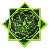 Flower of Life – UV spinning flow star by First Earth, glowing rave prop with sacred geometry in green