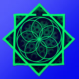 Flower of Life – UV spinning flow star by First Earth, glowing rave prop with sacred geometry in green