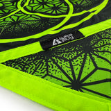 Flower of Life – UV spinning flow star by First Earth, glowing rave prop with sacred geometry in green