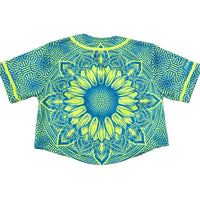 Sunflower of Life - UV - Crop Baseball Jersey