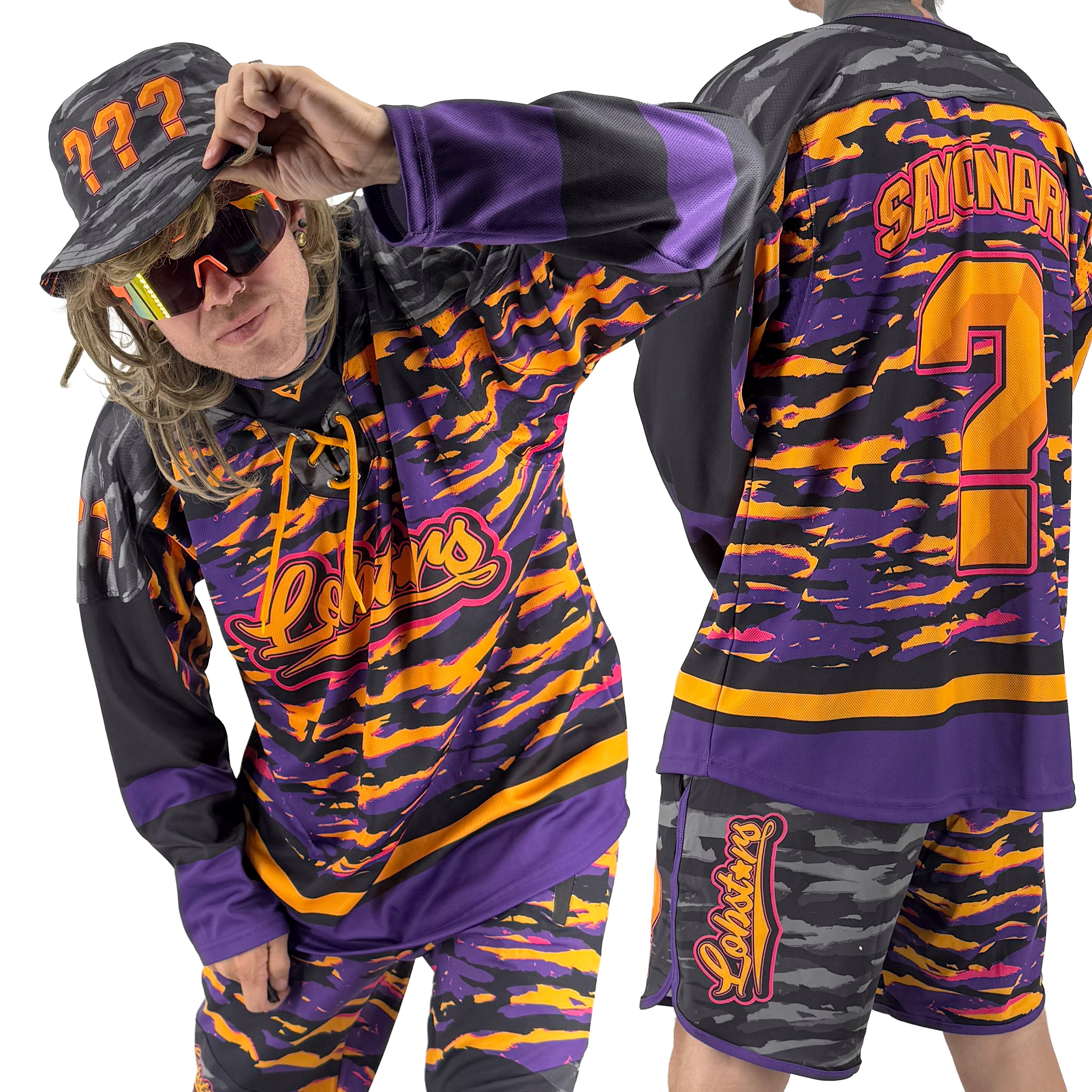 LOBSTARS hockey jersey by First Earth – oversized rave jersey inspired by Tipper shows, bold crustacean design built for festivals and flow arts