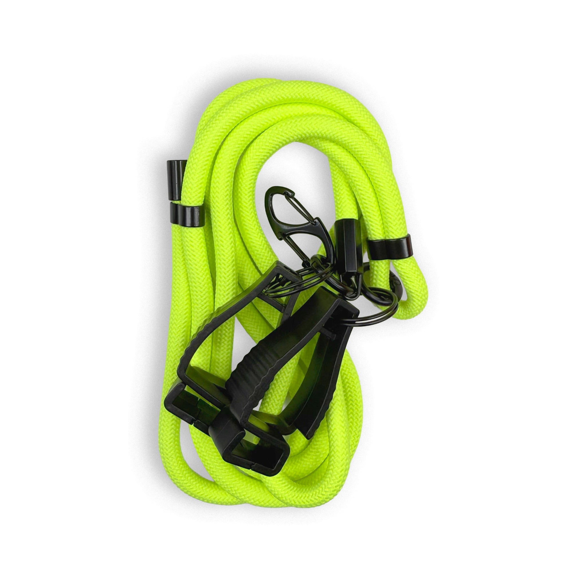 Paracord 2.0 crossbody strap for spinning Flow Star – UV green/yellow, adjustable, rave-ready by First Earth