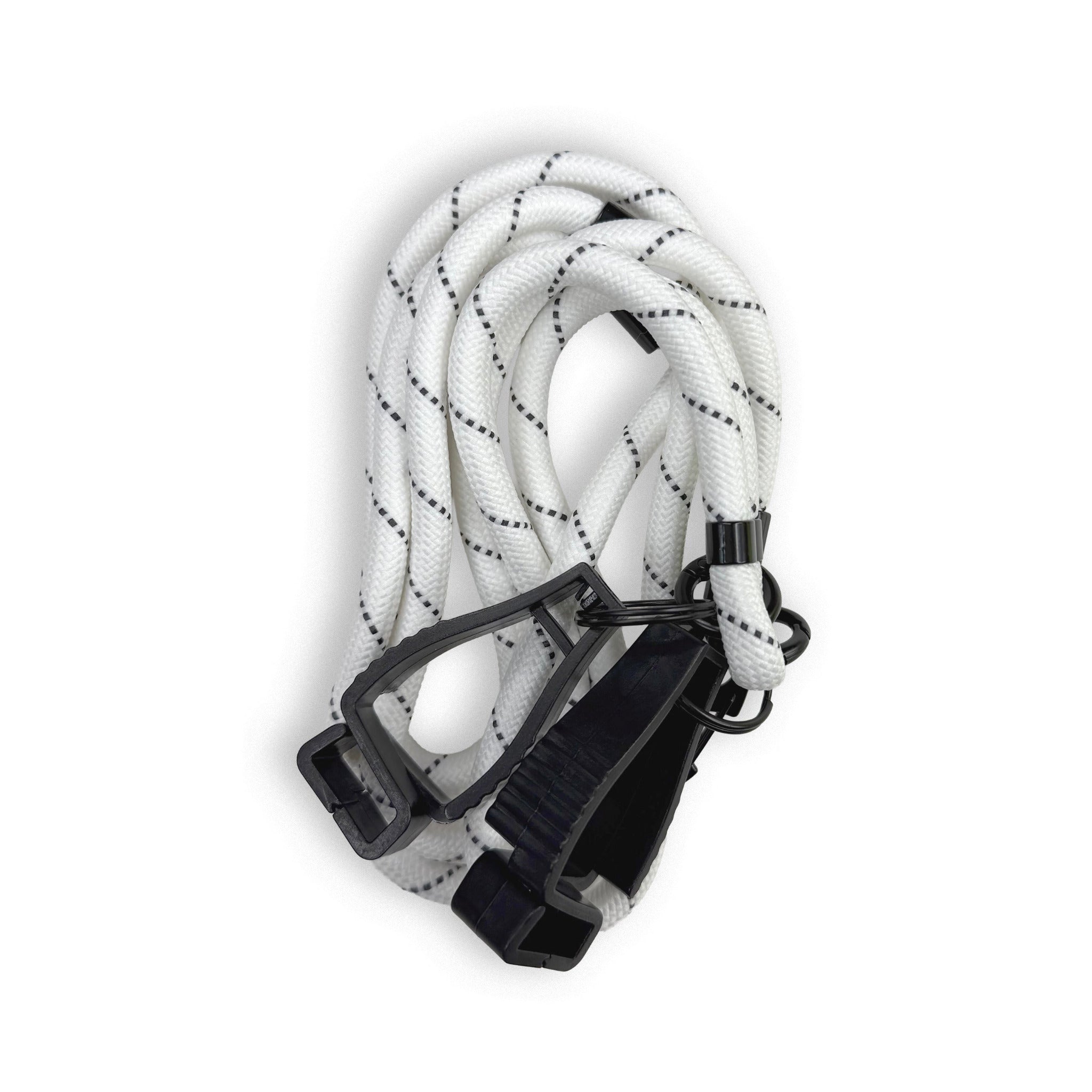 Paracord 2.0 crossbody strap for spinning Flow Star – white, adjustable, rave-ready by First Earth