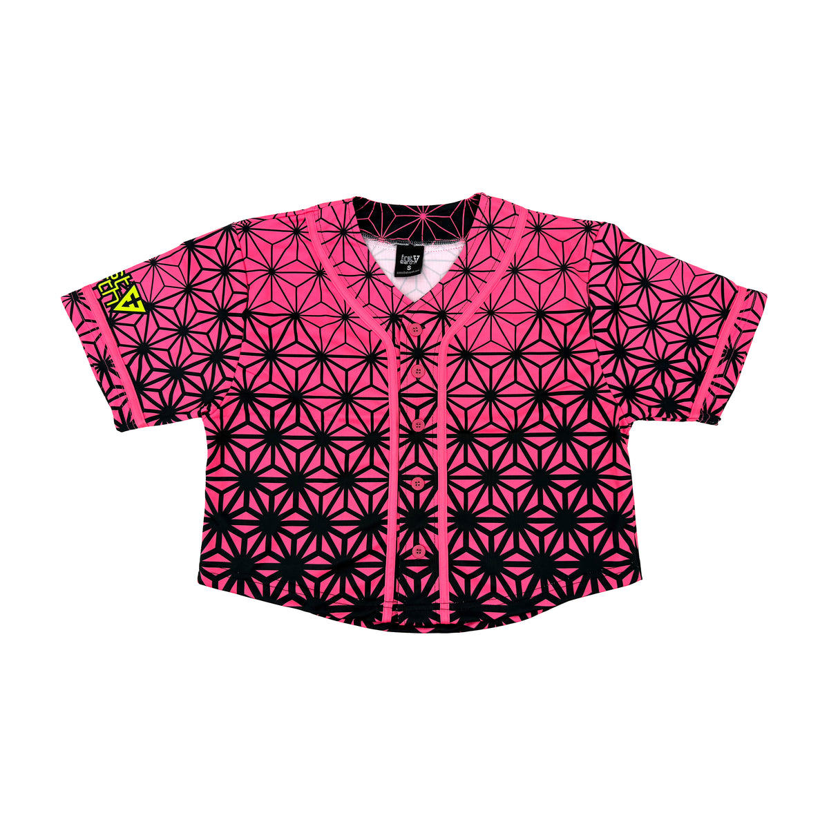 Asanoha Pink UV crop baseball jersey front product view