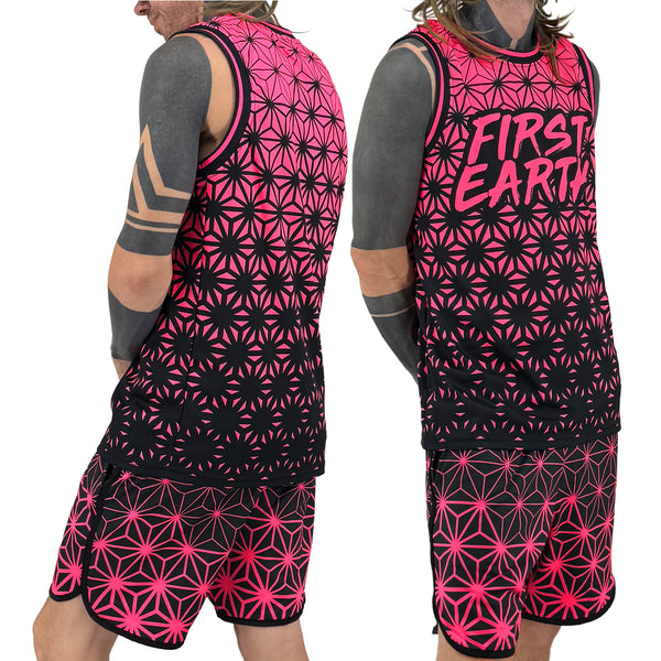 Asanoha (Pink) - UV - Basketball Jersey