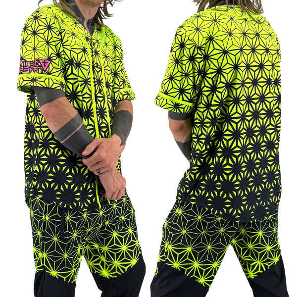 Asanoha Yellow - UV - Baseball Jersey