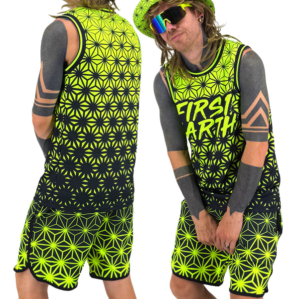 Asanoha (Yellow) - UV - Basketball Jersey
