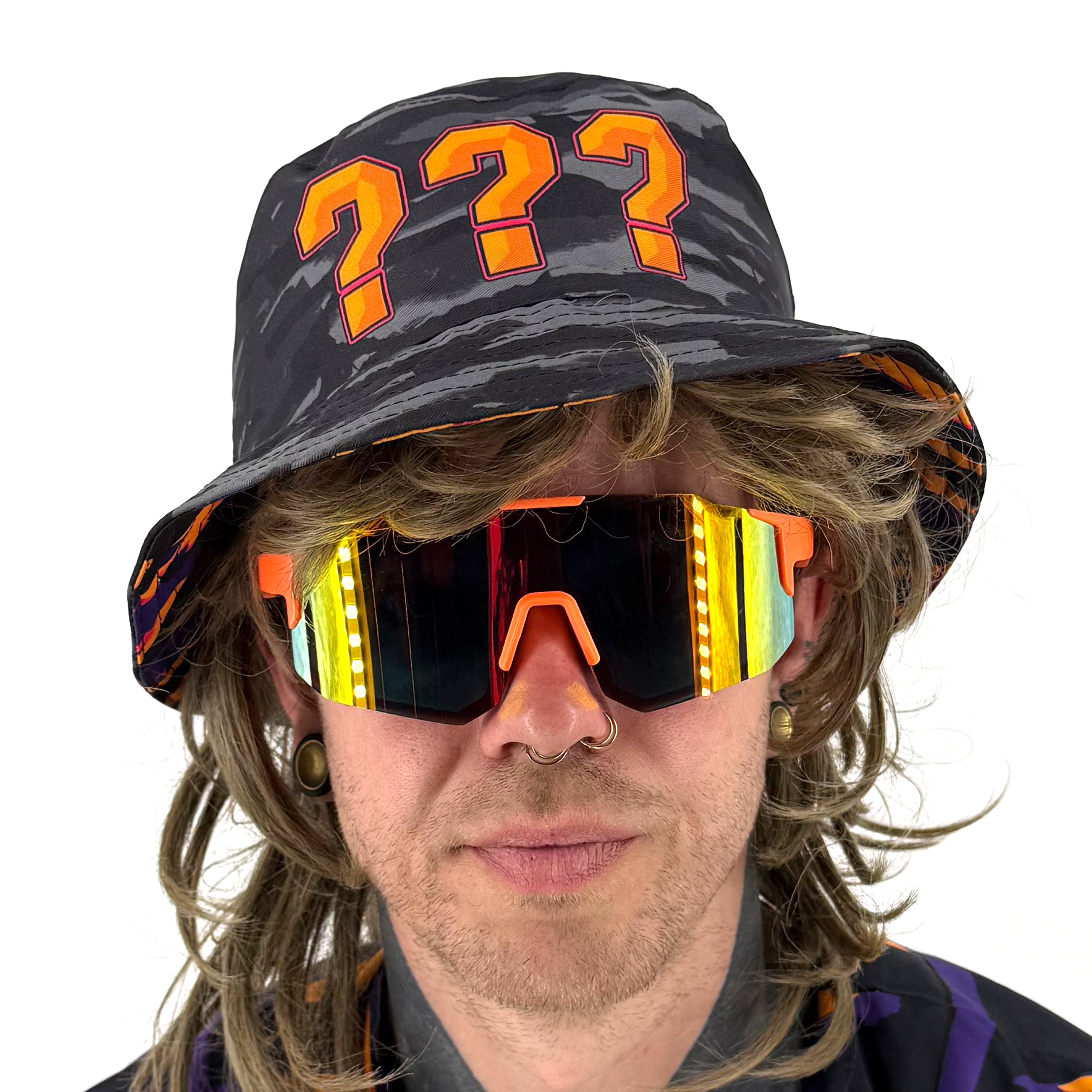 LOBSTARS / SAYONARA reversible bucket hat by First Earth – rave-ready headwear inspired by Tipper shows, with double-sided crustacean patterns for two vibes in one 