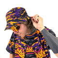 LOBSTARS / SAYONARA reversible bucket hat by First Earth – rave-ready headwear inspired by Tipper shows, with double-sided crustacean patterns for two vibes in one 
