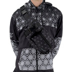 First Earth Asanoha Grey Cross Body Bag — sacred-geometry rave bag made for comfortable wear and smooth spinning on the festival floor.