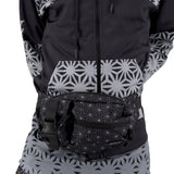 First Earth Asanoha Grey Cross Body Bag — sacred-geometry rave bag made for comfortable wear and smooth spinning on the festival floor.
