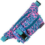 First Earth Neon Cheetah Cross Body Bag — neon cheetah-print UV rave bag that glows under blacklight and stays secure while you’re spinning and dancing.