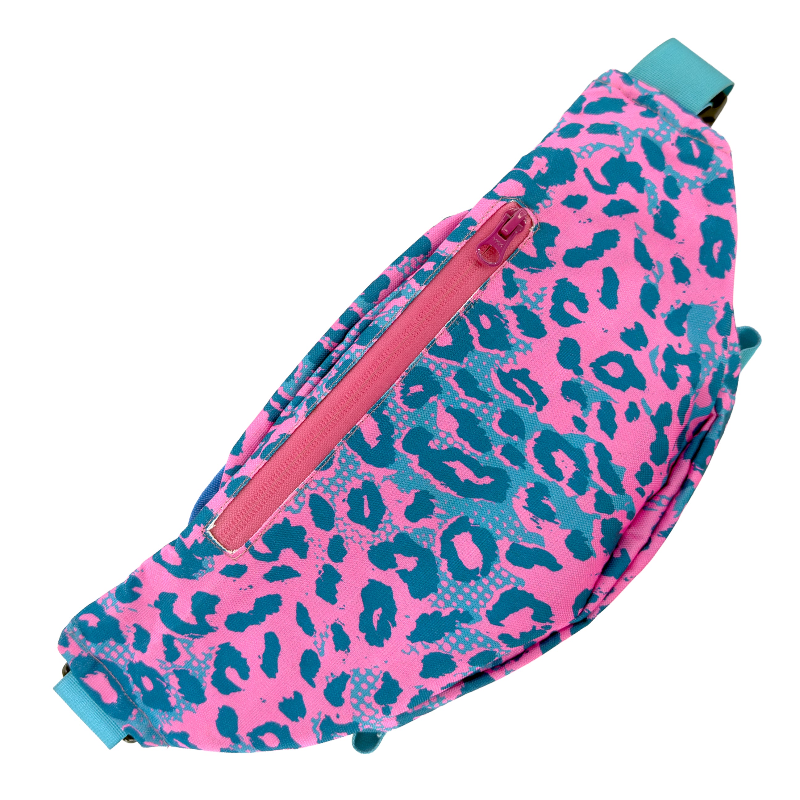 First Earth Neon Cheetah Cross Body Bag — neon cheetah-print UV rave bag that glows under blacklight and stays secure while you’re spinning and dancing.