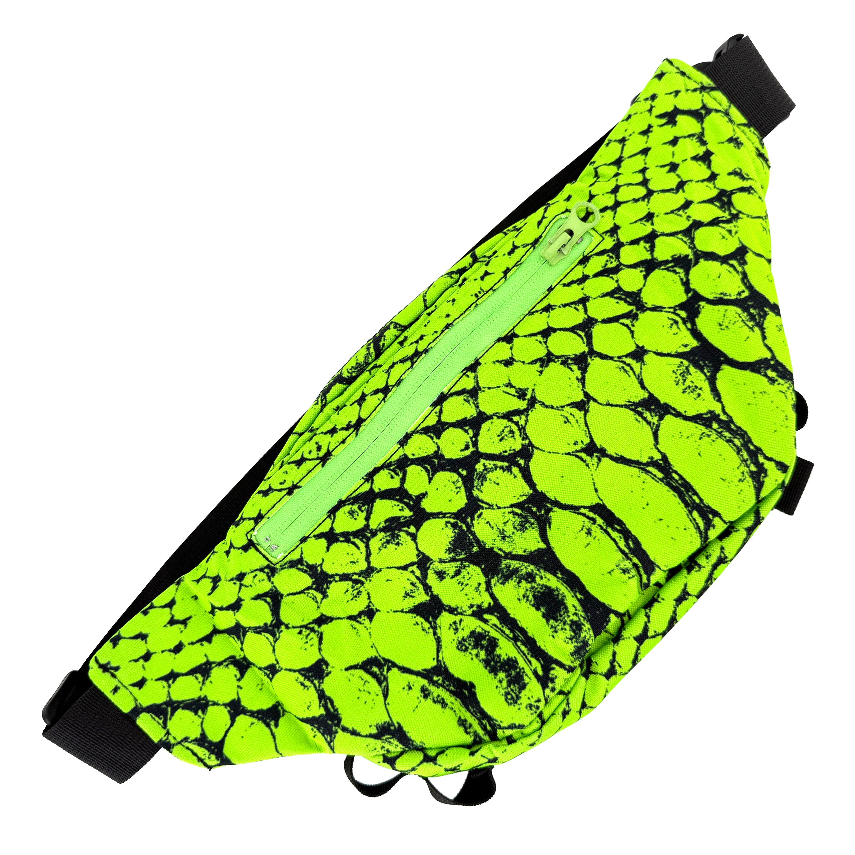 Neon Serpent crossbody bag by First Earth – wearable rave accessory featuring glowing serpent design, perfect for flow artists and festival-goers 