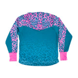 Neon Cheetah UV rave zip up hoodie with bold print that glows under blacklight at festivals