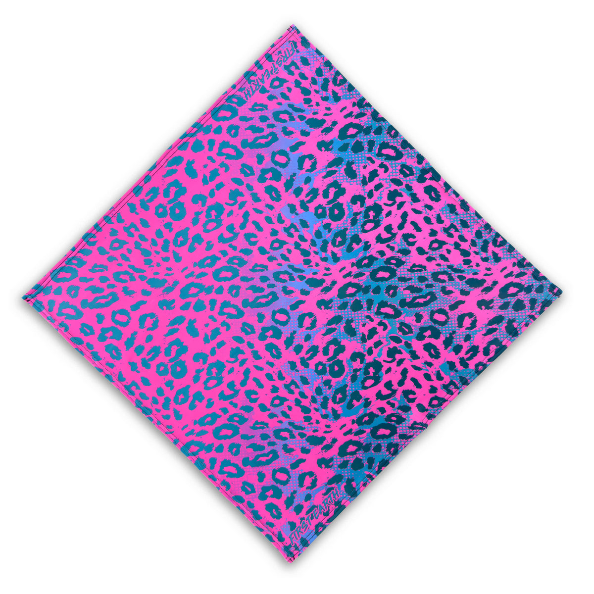 Neon Cheetah UV square bandana matching the crop jersey