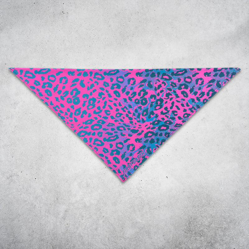 First Earth Neon Cheetah UV Glow bandana with bold neon cheetah pattern for rave and festival outfits.