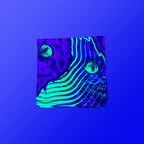 Cheshire Cat UV glow bandana by First Earth – lightweight rave accessory with glowing Cheshire Cat design, breathable fabric perfect for festival style 