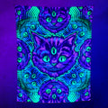 Cheshire Dreams UV tapestry by First Earth glowing under UV black light