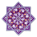 First Earth Chrysanthemum Midnight 25.5-inch flow star front view with purple floral design for rave spinning