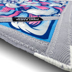 Close-up of First Earth Chrysanthemum Midnight 25.5-inch flow star zig-zag stitching and thicker trim