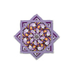 First Earth mini flow star front with purple chrysanthemum artwork and lavender trim