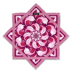 First Earth Chrysanthemum Sunrise 25.5-inch flow star front view with pink floral design for rave spinning