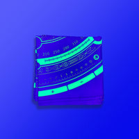 Celestial Compass UV glow bandana by First Earth – lightweight rave accessory with glowing cosmic geometry, breathable and bold for flow arts 