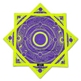 Celestial Compass – UV purple spinning flow star by First Earth, radiant rave prop with cosmic design