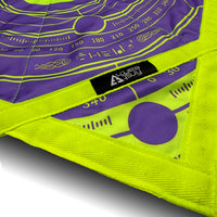 Celestial Compass – UV purple spinning flow star by First Earth, radiant rave prop with cosmic design