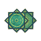 First Earth Mini Celestial Compass teal – UV-reactive spinning flow star for festivals and raves