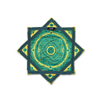 First Earth Mini Celestial Compass teal – UV-reactive spinning flow star for festivals and raves
