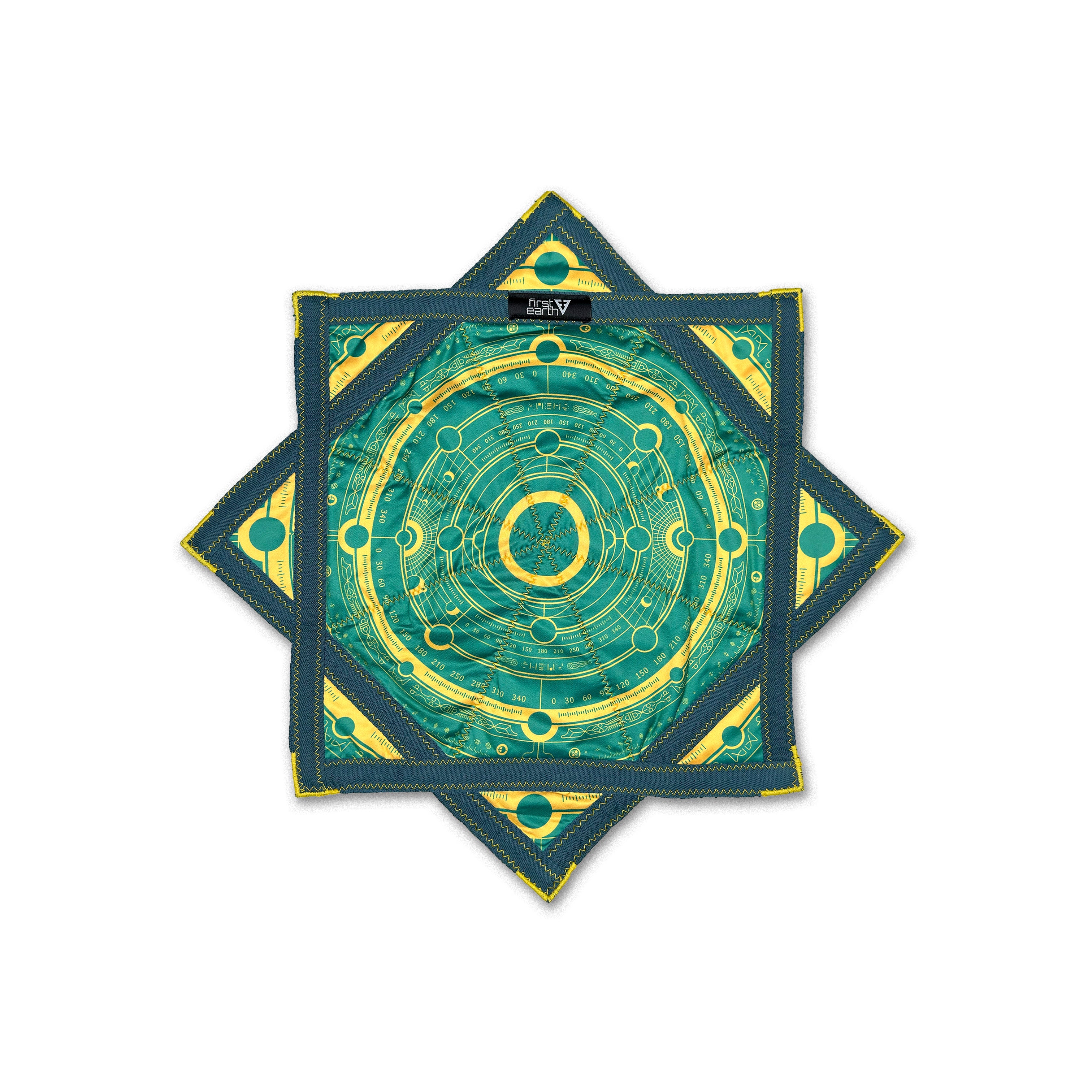 First Earth Mini Celestial Compass teal – UV-reactive spinning flow star for festivals and raves