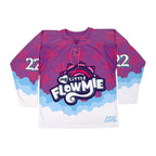 Lil' Flowmie hockey jersey by First Earth – oversized, comfy pastel rave jersey with “Friendship is Magic” design and angel numbers 222