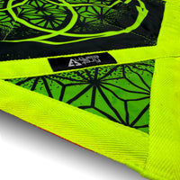 Flower of Life – UV spinning flow star by First Earth, glowing rave prop with sacred geometry in pink & green