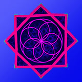 Flower of Life – UV spinning flow star by First Earth, glowing rave prop with sacred geometry in pink & green