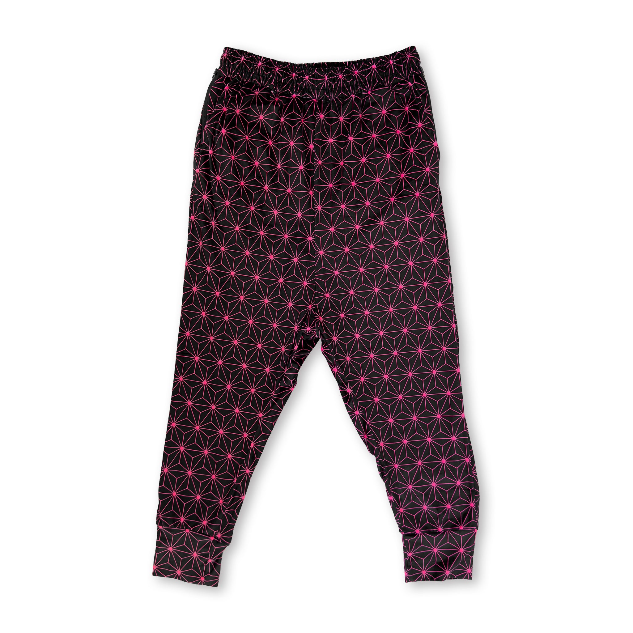 Asanoha Pink - UV - Velvet Harem Joggers