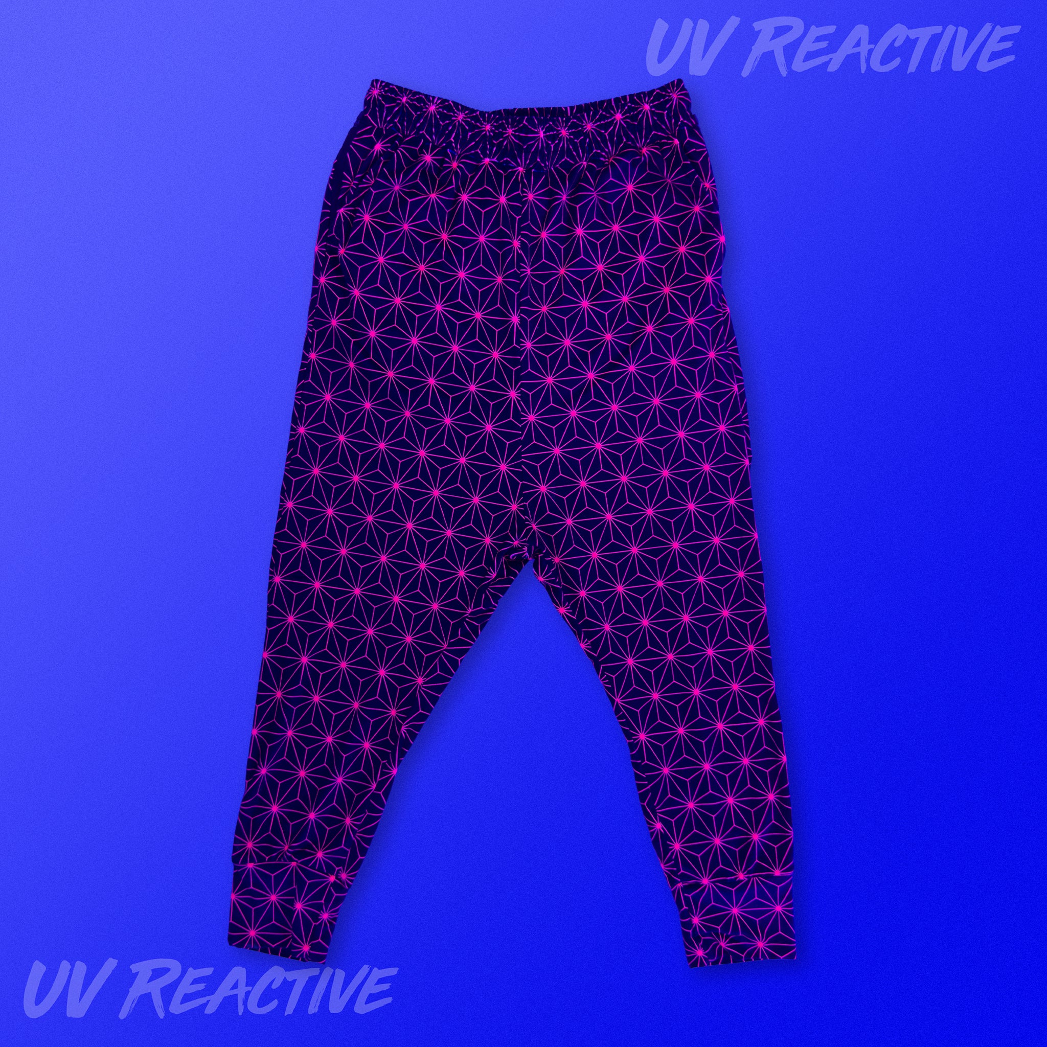 Asanoha Pink - UV - Velvet Harem Joggers
