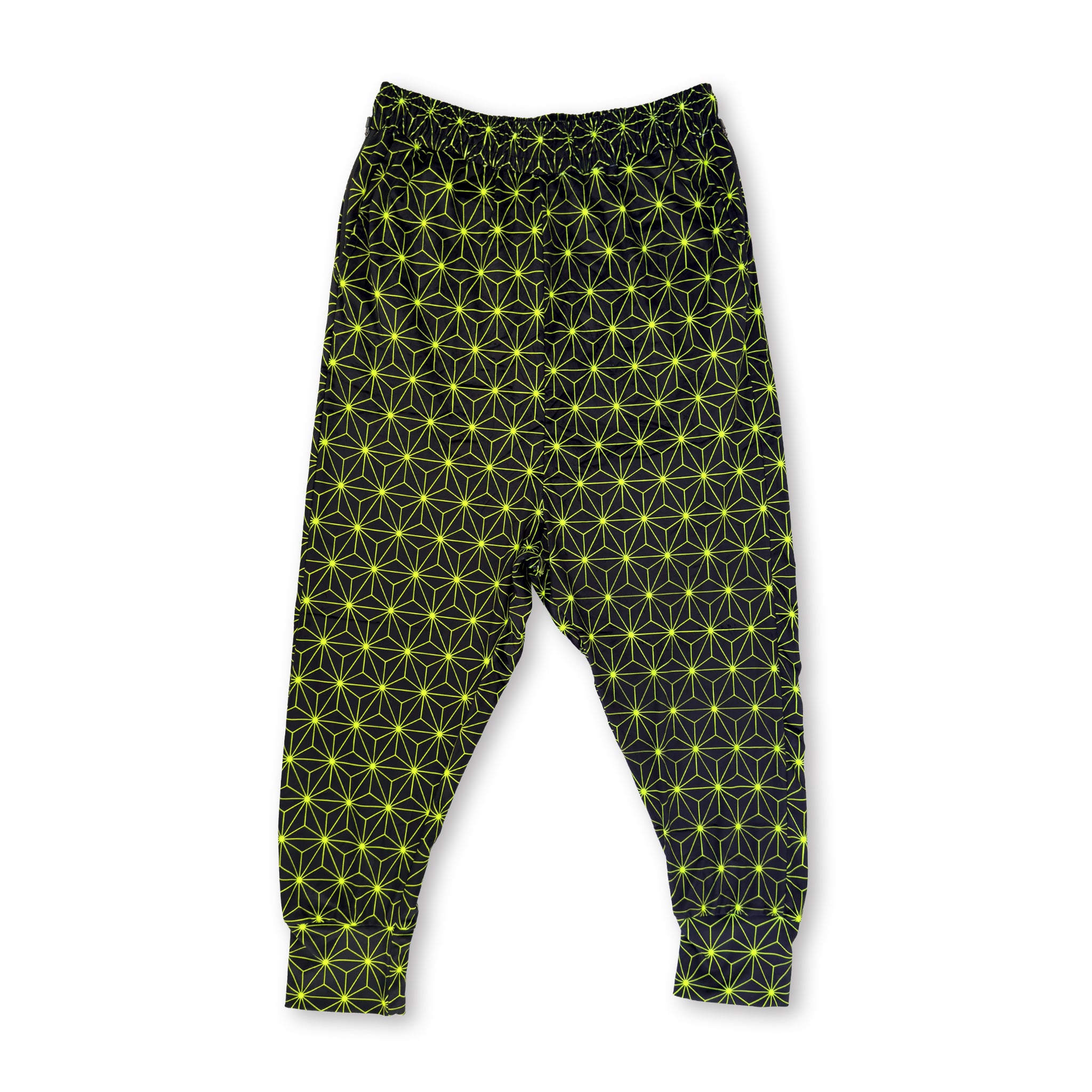 Asanoha Yellow - UV - Velvet Harem Joggers