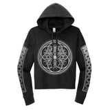 Flower of Life - Black - Crop Hoodie