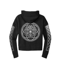 Flower of Life - Black - Crop Hoodie