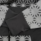 Asanoha Grey UV rave zip up hoodie with sacred Japanese pattern that glows under blacklight