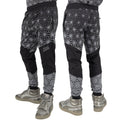 Asanoha Grey UV rave joggers with sacred Japanese geometry that glows under blacklight at festivals