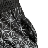 Asanoha Grey UV rave joggers with sacred Japanese geometry that glows under blacklight at festivals