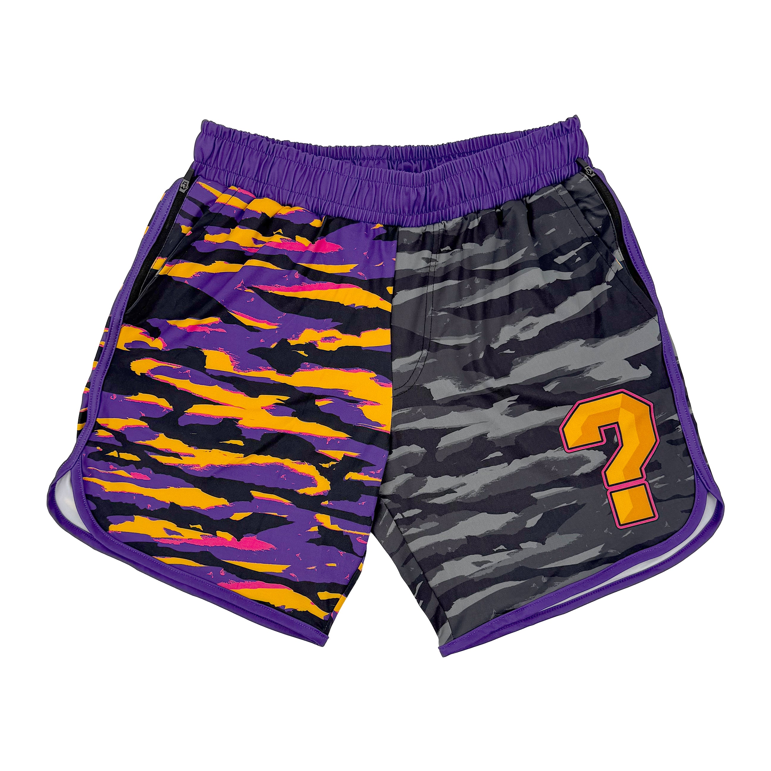 LOBSTARS / SAYONARA shorts by First Earth – rave-ready shorts inspired by Tipper shows, with bold crustacean sublimation print, lightweight breathable fabric, and secure pockets