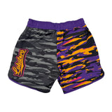 LOBSTARS / SAYONARA shorts by First Earth – rave-ready shorts inspired by Tipper shows, with bold crustacean sublimation print, lightweight breathable fabric, and secure pockets