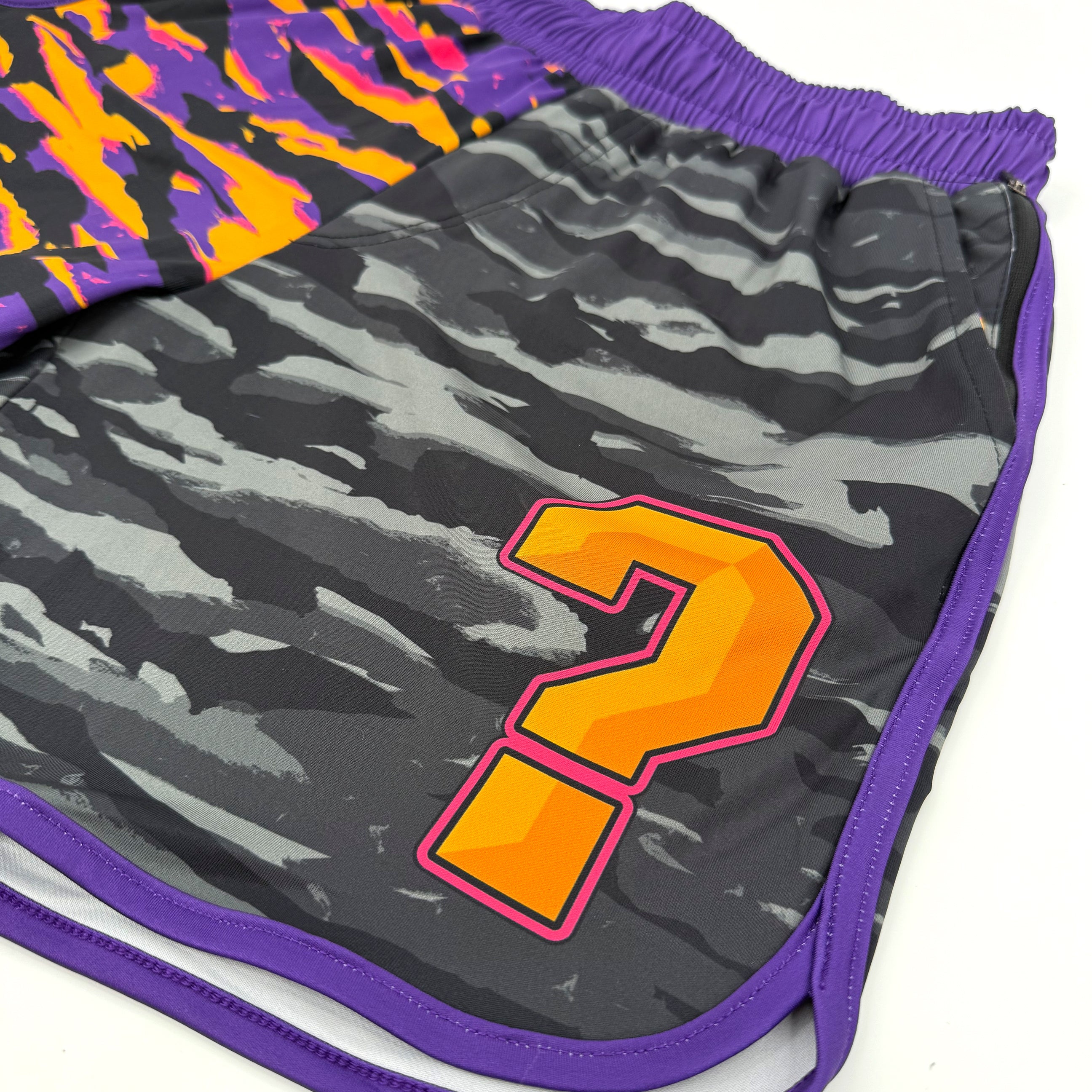 LOBSTARS / SAYONARA shorts by First Earth – rave-ready shorts inspired by Tipper shows, with bold crustacean sublimation print, lightweight breathable fabric, and secure pockets