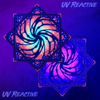 First Earth flow star front and back glowing under UV black light
